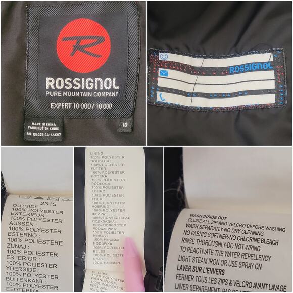 Rossignol Ski Jacket Unisex YOUTH Size 10 Neon Yellow Blue Apres Ski Vail Alps - Picture 9 of 10